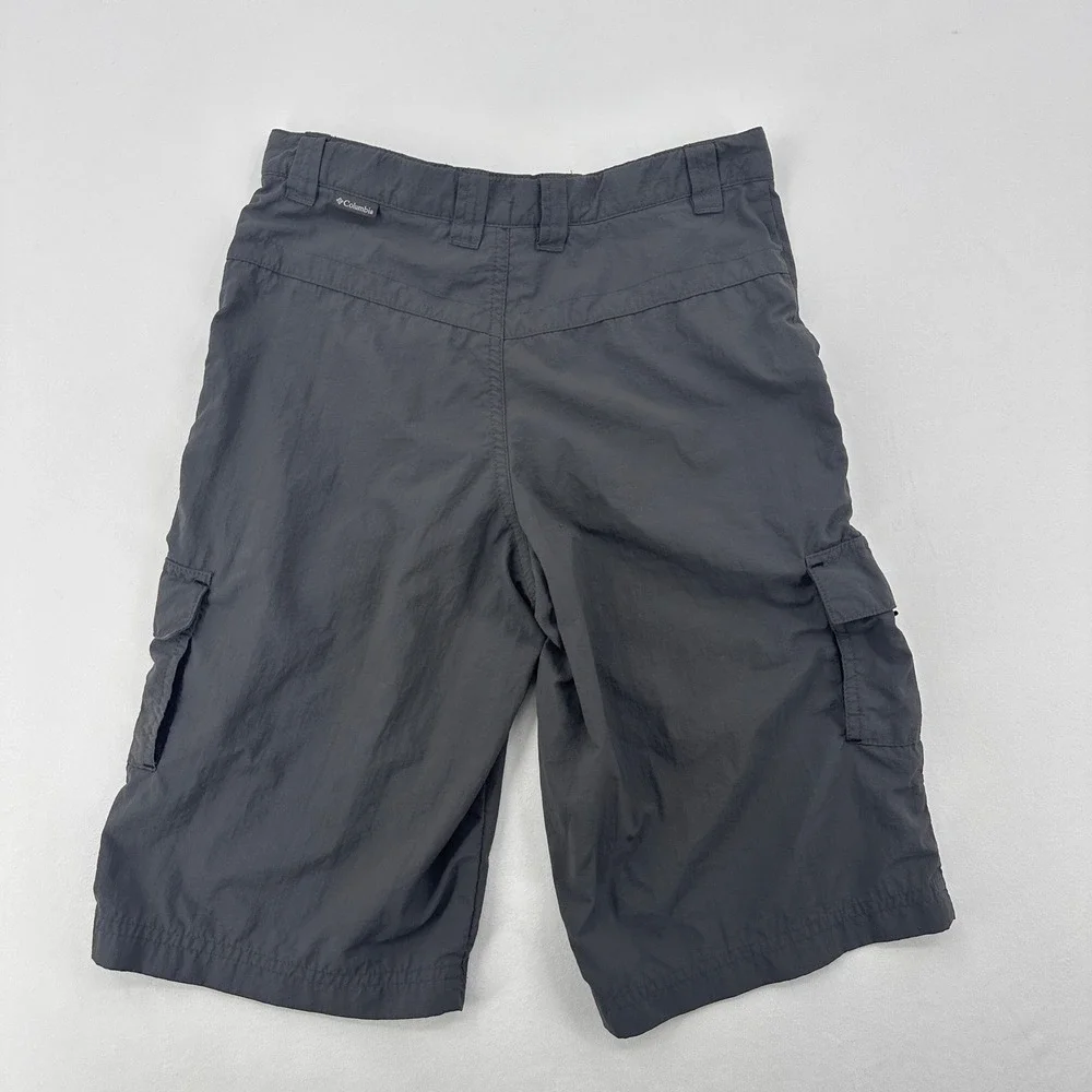 Columbia Kids Silver Ridge Cargo Shorts Grey Nylon Hiking Sun Protection 10/12